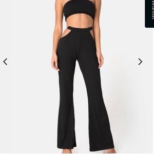 Chain cutout pants